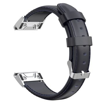 KALEBOL KLB-YLZP-001 Garmin Fenix 7X / 7X Pro Armband Ersättning QuickFit 26mm Klockarmband i äkta koskinn - Marinblå