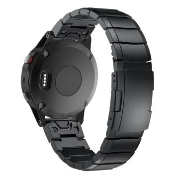 KALEBOL KLB-YZBXG-001 Garmin Fenix 7X / 7X Pro Metal Klockarmband 26 mm klockarmband i rostfritt stål - Svart