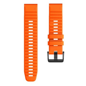 KALEBOL KLB-AWGJ-001 Garmin Fenix 7X / 7X Pro Silikon Klockarmband 26mm Concave Dot Handledsrem - Orange