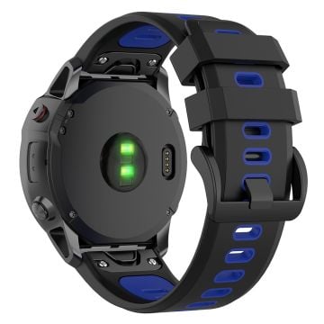 KALEBOL KLB-SSPWGJ-001 Garmin Fenix 7X / 7X Pro / QuickFit Klockarmband 26 mm silikonarmband - Svart / Blå