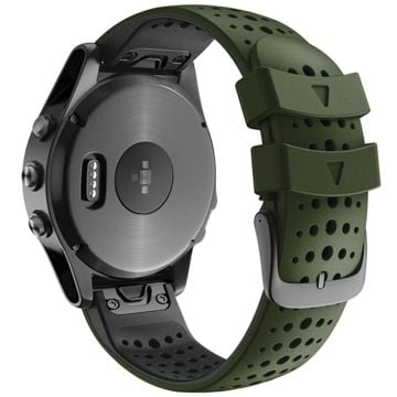 KALEBOL KLB-SSPWGJ-001 Garmin Fenix 6X / Fenix 7X / Instinct 2X Klockarmband QuickFit 26 mm silikonarmband - Militärgrön