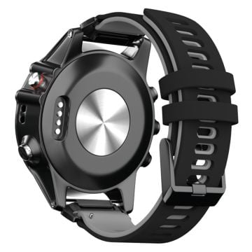 KALEBOL KLB-SSSCGJ-001 Garmin Fenix 6X / Fenix 7X / Instinct 2X Smart Watch Band QuickFit 26mm Armband - Svart + Grå