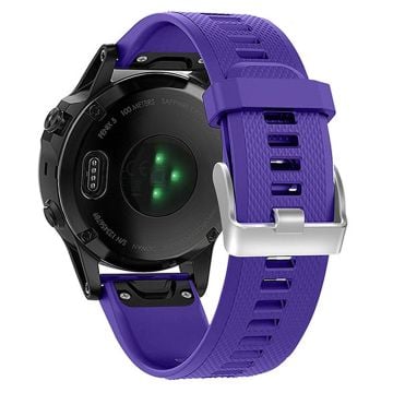 KALEBOL KLB-LWGJ-001 Garmin Fenix 7 / 7 Pro klockarmband QuickFit 22 mm armband med rutmönster - Lila