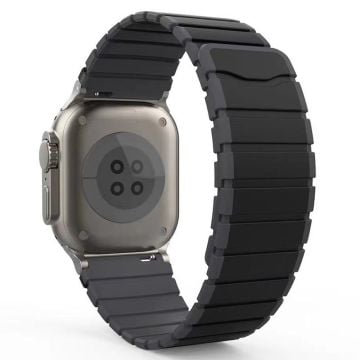 KALEBOL KLB-SSCXGJ-001 Armband Apple Watch Series 41mm - 40mm - 38mm Magnetiskt silikonarmband - Svart + Grå