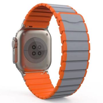 KALEBOL KLB-SSCXGJ-001 Armband Apple Watch Series 41mm - 40mm - 38mm Magnetiskt silikonarmband - Grå + Orange