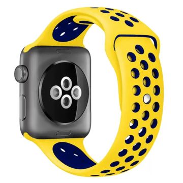 KALEBOL Storlek S / M Apple Watch Series 41mm - 40mm - 38mm Silikonarmband - Gul + Mörkblå