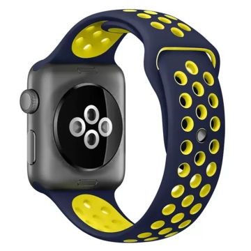 KALEBOL Storlek S / M Apple Watch Series 41mm - 40mm - 38mm Silikonarmband - Mörkblå + Gul