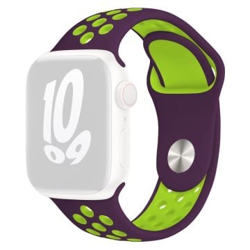 KALEBOL Storlek S / M Apple Watch Series 41mm - 40mm - 38mm Silikonarmband - Mörklila + Grön