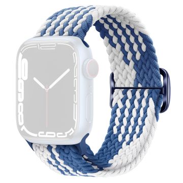 KALEBOL KLB - BZNL - 001 Apple Watch Series 41mm - 40mm - 38mm Nylon klockarmband - Blå + Vit