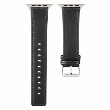 KALEBOL Apple Watch Series 41mm - 40mm - 38mm Armband Klockarmband i äkta koskinn - Svart