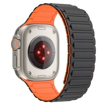 KALEBOL Apple Watch Series 41mm - 40mm - 38mm klockarmband magnetiskt silikonarmband - Svart / Orange