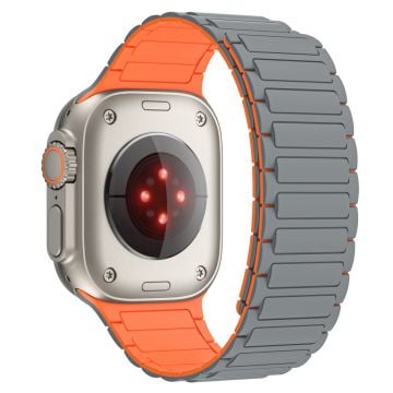 KALEBOL Apple Watch Series 41mm - 40mm - 38mm klockarmband magnetiskt silikonarmband - Grå / Orange