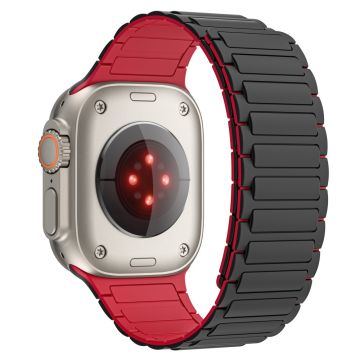 KALEBOL Apple Watch Series 41mm - 40mm - 38mm klockarmband magnetiskt silikonarmband - Svart / Röd