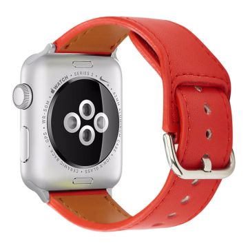 KALEBOL KALEBOL Apple Watch Series 41mm - 40mm - 38mm Smart klockarmband Veganläderarmband - Röd