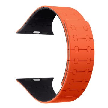 KALEBOL KLB-CXGJ-002 Apple Watch Series 41mm - 40mm - 38mm Magnetiskt silikonarmband - Orange + Midnatt