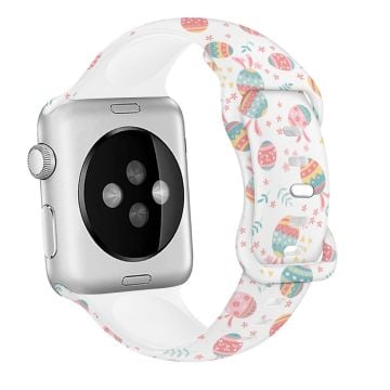 Apple Watch Ultra 2 Ultra 49mm / 9 8 7 45mm / 6 5 4 SE (2022) / (2023) / SE 44mm / 3 2 1 42mm Mönster Silikon Klockarmband - Påskmönster 7