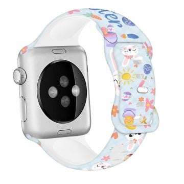 Apple Watch Series 41mm - 40mm - 38mm Sportarmband Silikonmönster Klockarmband - Påskmönster 1