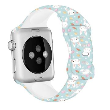 Apple Watch Series 41mm - 40mm - 38mm Sportarmband Silikonmönster Klockarmband - Påskmönster 3