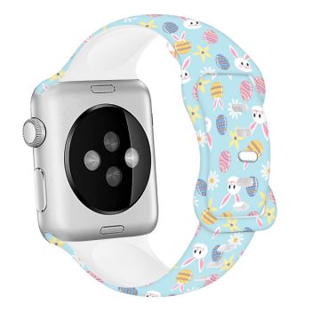 Apple Watch Series 41mm - 40mm - 38mm Sportarmband Silikonmönster Klockarmband - Påskmönster 6