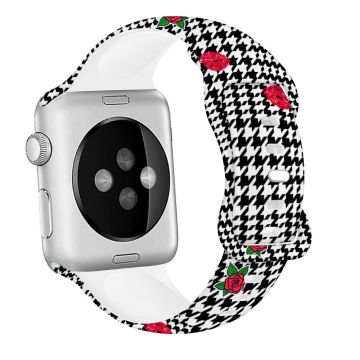 Apple Watch Series 41mm - 40mm - 38mm Sportarmband Silikonmönster Klockarmband - Läpp Och Rosa 03