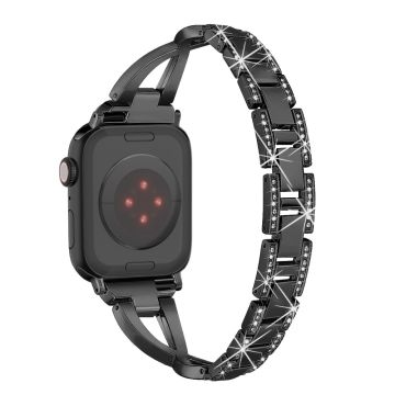 Apple Watch Series 41mm - 40mm - 38mm Rhinestone Cross metallarmband - Svart