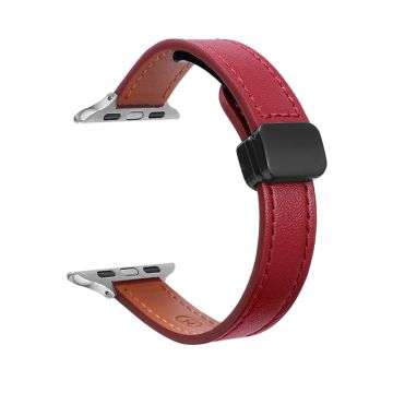 Apple Watch Series 41mm - 40mm - 38mm Klockarmband Mikrofiber Läderarmband - Vinröd