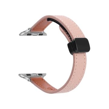 Apple Watch Series 41mm - 40mm - 38mm Magnetiskt läderarmband i mikrofiber - Rosa