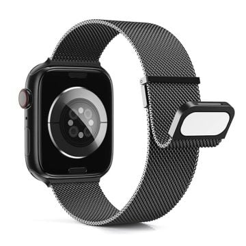 Apple Watch Series 41mm - 40mm - 38mm Milanese Mesh Loop Magnetiskt klockarmband - Svart