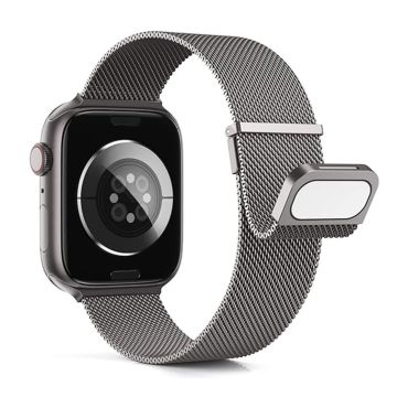 Apple Watch Series 41mm - 40mm - 38mm Milanese Mesh Loop Magnetiskt klockarmband - Grå