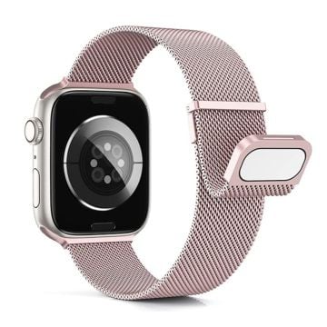 Apple Watch Series 41mm - 40mm - 38mm Milanese Mesh Loop Magnetiskt klockarmband - Rosa Ros