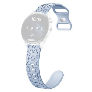 Samsung Galaxy Watch3 45mm / Huawei Watch 4 Pro 22mm Watch Band Leopard Printed Design - Baby Blue