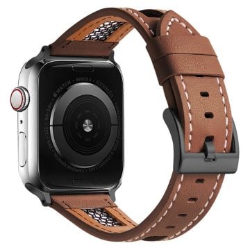 Apple Watch Series 41mm - 40mm - 38mm Band Genuine Cow Leather Strap - Dark Brown