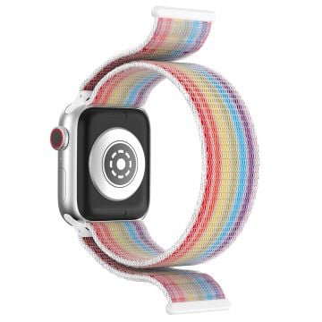 Apple Watch Series 41mm - 40mm - 38mm Nylon Watch Band Adjustable Magic Tape Strap - Rainbow