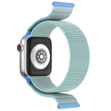 Apple Watch Series 41mm - 40mm - 38mm Nylon Watch Band Adjustable Magic Tape Strap - Lake Blue