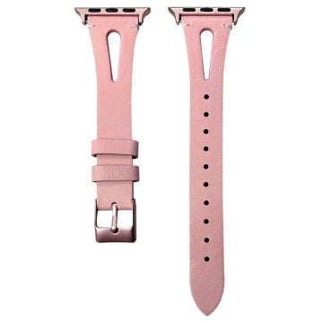 Apple Watch Series 41mm - 40mm - 38mm Split Leather Watch Strap - Pink