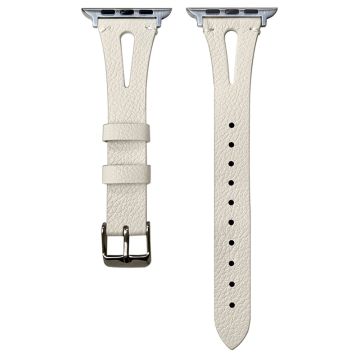 Apple Watch Series 41mm - 40mm - 38mm Split Leather Watch Strap - White