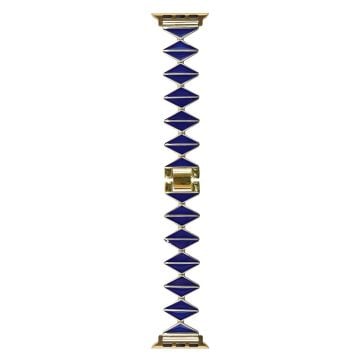 Apple Watch Series 41mm - 40mm - 38mm Watch Band Zinc Alloy Epoxy Strap - Blue / Gold Buckle