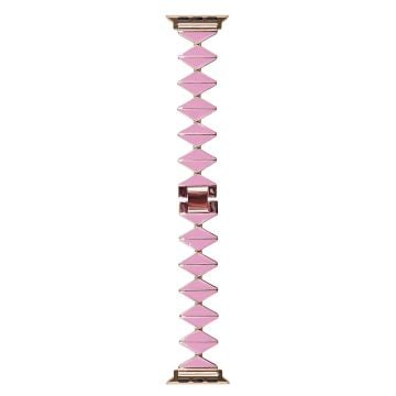 Apple Watch Series 41mm - 40mm - 38mm Watch Band Zinc Alloy Epoxy Strap - Pink / Rose Gold Buckle