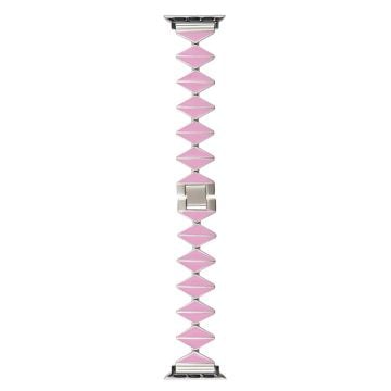 Apple Watch Series 41mm - 40mm - 38mm Watch Band Zinc Alloy Epoxy Strap - Pink / Starlight Buckle