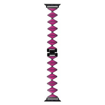 Apple Watch Series 41mm - 40mm - 38mm Watch Band Zinc Alloy Epoxy Strap - Magenta / Black Buckle