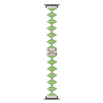 Apple Watch Series 41mm - 40mm - 38mm Watch Band Zinc Alloy Epoxy Strap - Green / Starlight Buckle