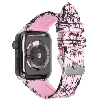 Apple Watch Series 41mm - 40mm - 38mm Rubber Watchband Replacement Strap with Silver Buckle - Pink