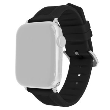 Apple Watch Series 41mm - 40mm - 38mm Silicone Watch Band Adjustable Strap - Black