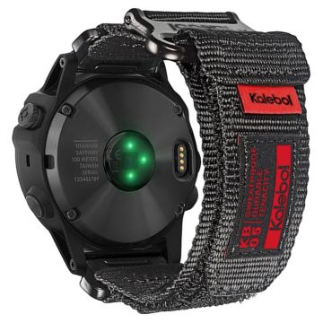 Garmin Tactix 7 AMOLED Edition / Tactix 7 Pro / QuickFit 26mm Watch Strap Nylon Sticker Wrist Band - Black