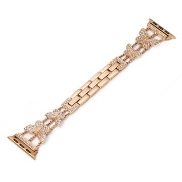 Butterfly Watch Strap Apple Watch Series 41mm - 40mm - 38mm Metal Replacement Band - Rose Gold