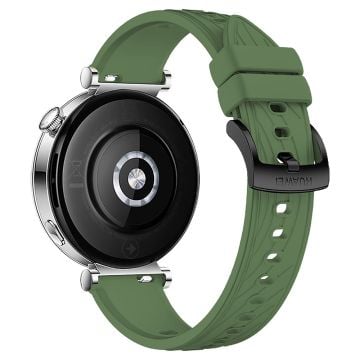 Huawei Watch GT 4 41mm / Xiaomi Mi Watch Silicone band 18mm Textured Watch Strap - Green+Black Buckle