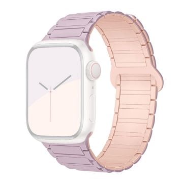 Apple Watch Series 41mm - 40mm - 38mm Watchband Soft Silicone Magnetic Strap - Light Purple / Pink