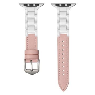 Apple Watch Series 41mm - 40mm - 38mm Ceramic Watch Band - Pink+White