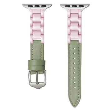 Apple Watch Series 41mm - 40mm - 38mm Ceramic Watch Band - Green+Pink