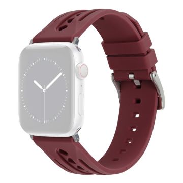 Apple Watch Series 41mm - 40mm - 38mm Watch Strap Hollow Silicone Band - Wine Red